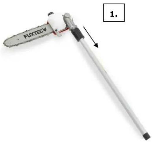 Fuxtec FX-MT152 - Use the pivoting branch saw attachment: - 1