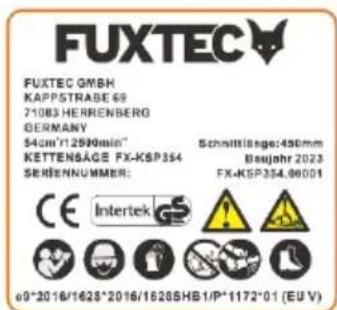 Fuxtec FX-KSP354 - Etiqueta de advertencias - 2