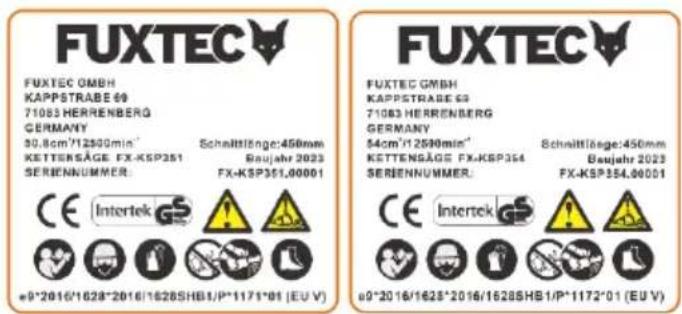 Fuxtec FX-KSP354 - Waarschuwingsteken - 1