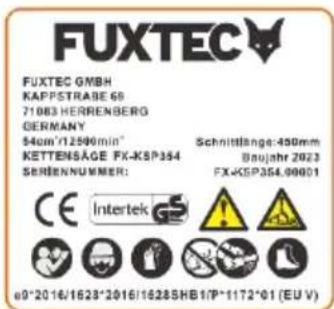Fuxtec FX-KSP354 - Segnale di avvertimento - 2
