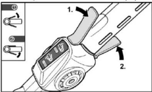Fuxtec E920D - Switching on/off the power tool Switching on - 1