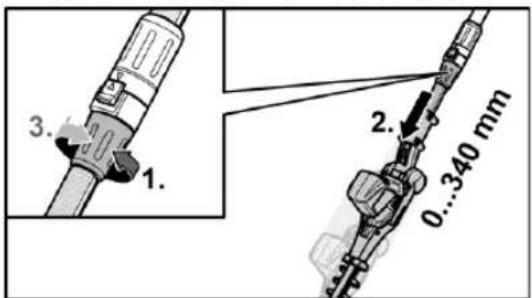 Fuxtec E920D - Adjust the shaft length - 1