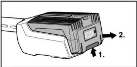Fuxtec E920D - Inserting/replacing the battery - 2