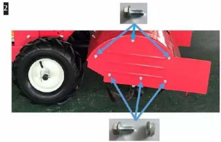 Fuxtec FX-AF2212 - Installing the guard plate and the side guard plate - 2