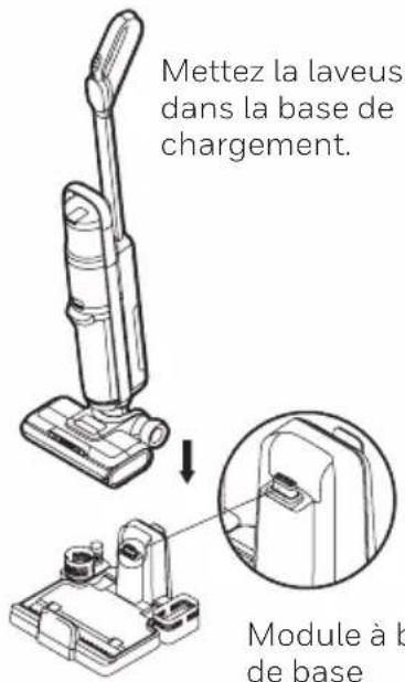 Mettez la laveus dans la base de chargement. Module à b de base