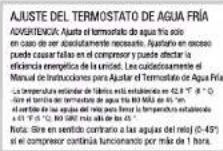 HONEYWELL HWBAP1052 - AJUSTE DEL TERMOSTATO DEL AGUA FRÍA - 1