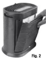 HONEYWELL HPA104 - MISE EN PLACE DU (DES) FILTRE(S) HEPA ET DU PRÉFILTRE RÉDUISANT LES ODEURS - 1