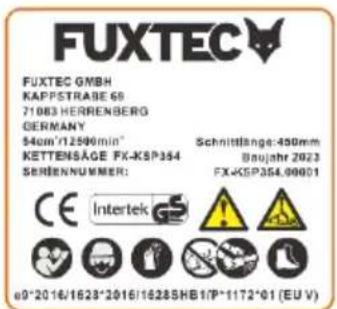 Fuxtec FX-KSP351 - Segnale di avvertimento - 2