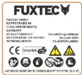 Fuxtec FX-KSP351 - Znak ostrzegawczy - 1