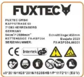 Fuxtec FX-KSP351 - Symboler på motorsågen - 6