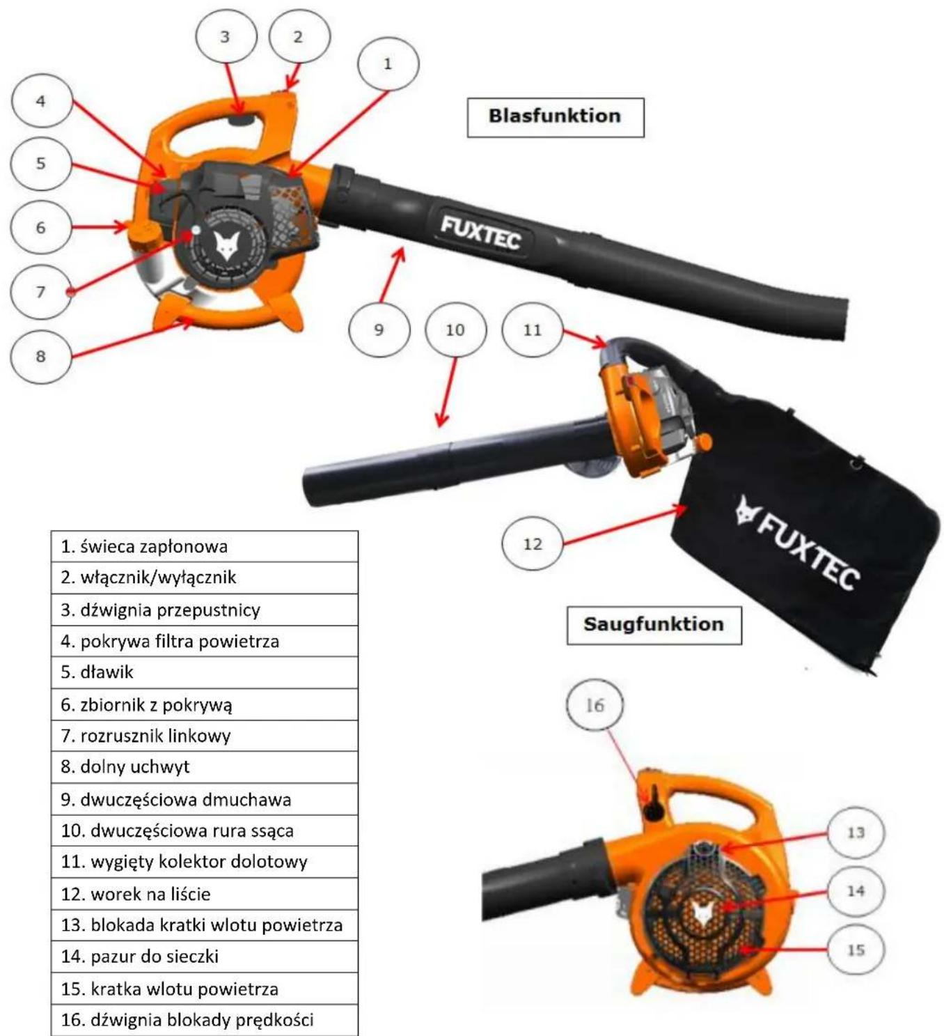 Fuxtec FX-LBS126 - Obstuga paliw - 2