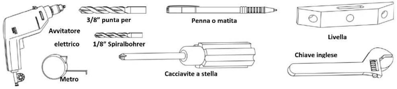 3/8" punta per Penna o matita Avvitatore elettrico 1/8" Spiralbohrer Metro Cacciavite a stella Livella Chiave inglese