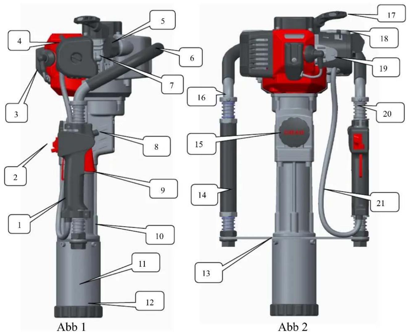 Fuxtec FX-PR165 - Beschreibung der wichtigsten Teile - 1