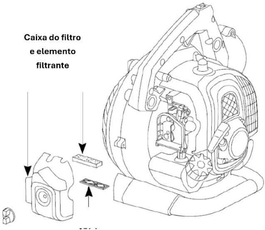 Fuxtec FX-LBS126P - Limpar ou substituir o filtro de ar - 3
