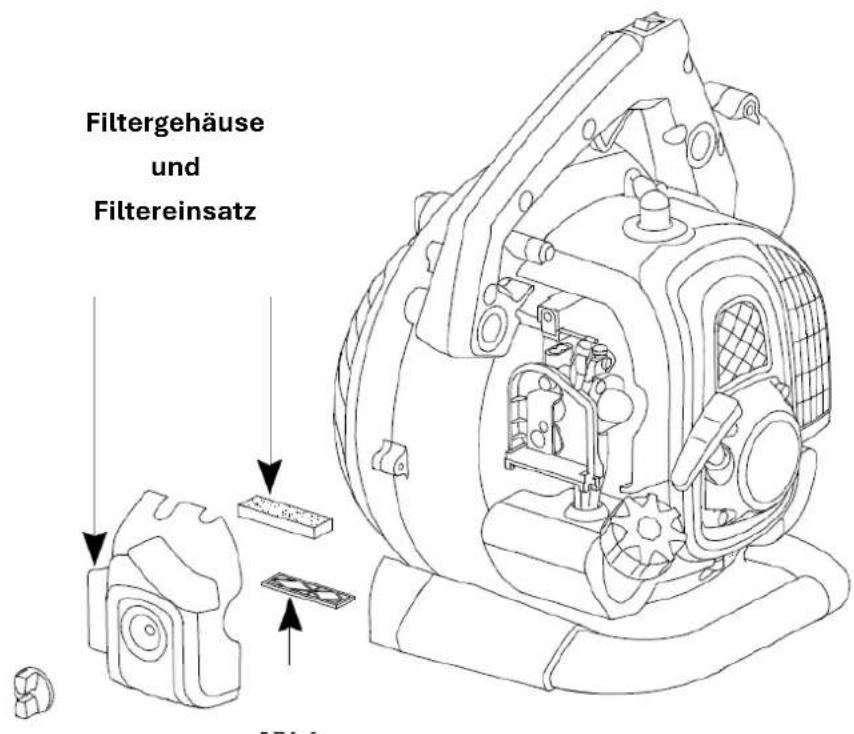 Fuxtec FX-LBS126P - Luftfilter reinigen bzw. auswechseln - 3