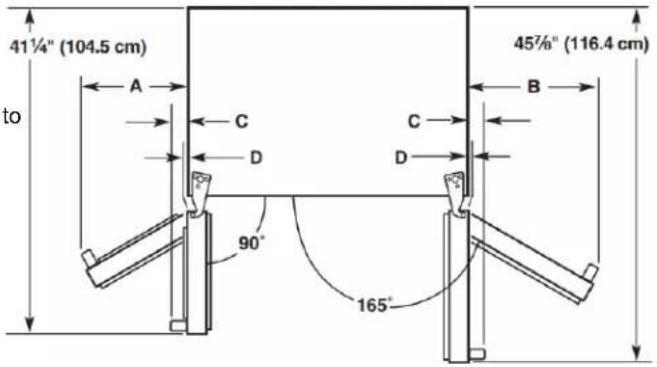 MAYTAG MRSF4036PW - Door Swing Dimensions - 1