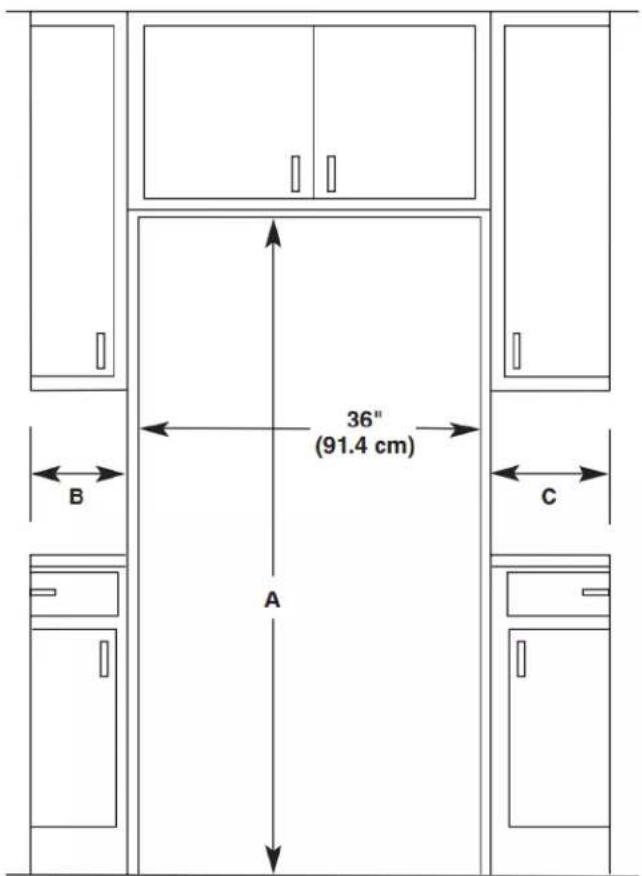 MAYTAG MRSF4036PW - Door Swing Dimensions - 2