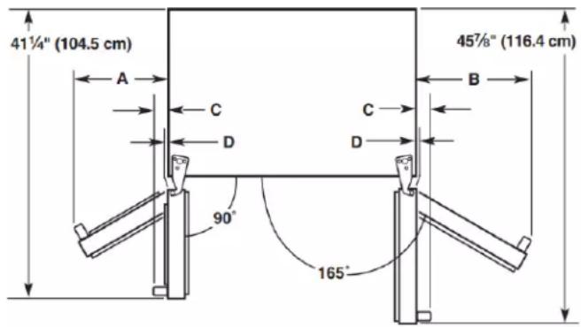 MAYTAG MRSF4036PZ - Dimensions pour l'ouverture des portes - 1