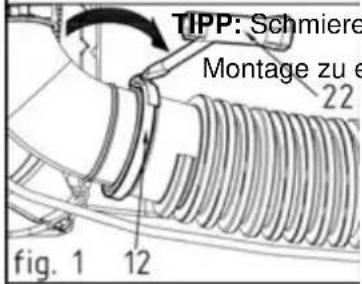 Fuxtec FX-LB152P - a) Anschluss des flexiblen Schlauchs: - 1