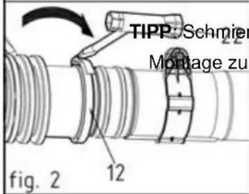 Fuxtec FX-LB152P - b) Verbindung des flexiblen Schlauchs mit dem Blasrohr: - 2