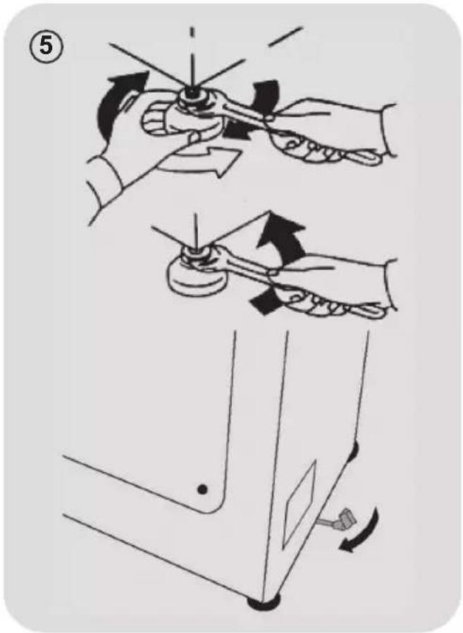 Technical diagram showing two-step assembly steps of a mechanical component, with numbered callouts and directional arrows indicating motion.