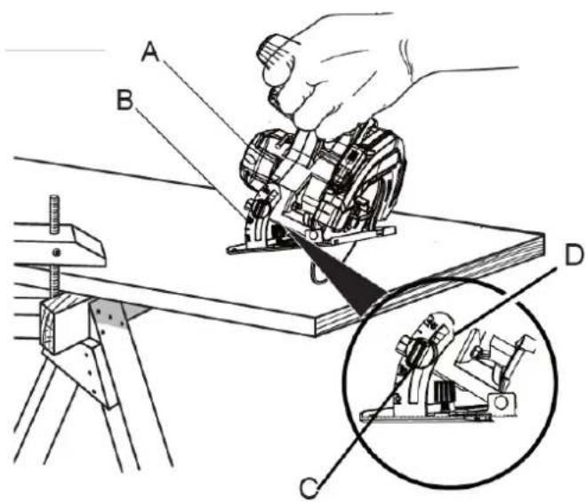 Fuxtec FX-E1CS20 - IMPORTANT : Tenter d'effectuer une coupe en biseau sans que le bouton de réglage en question ne soit serré peut entraîner des blessures graves. - 1