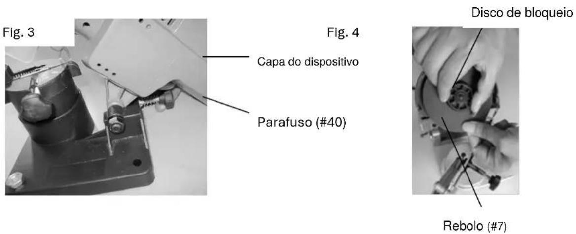 Fig. 3 Capa do dispositivo Parafuso (#40) Disco de bloqueio Rebolo (#7)