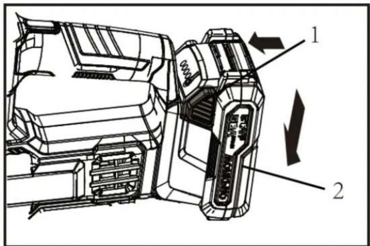 Fuxtec FX-E1CI20 - Always switch off the device before inserting or removing the battery. - 1