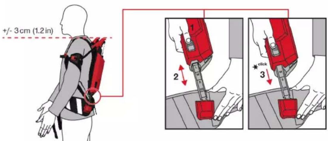 HILTI EXO-S - Magassag beallitasa - 2