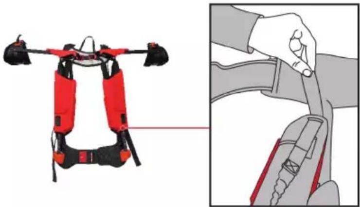 HILTI EXO-S - Sirt kayisinin uzunluğunun ayarlanması - 1