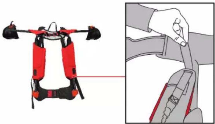 HILTI EXO-S - Ajustar o comprimento do cinto dorsal - 1