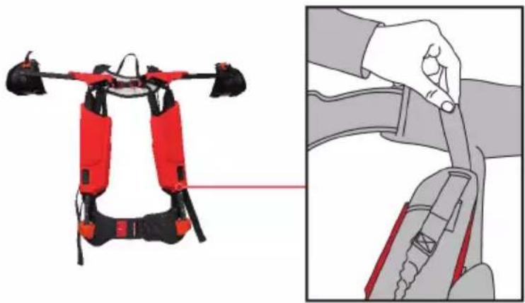 HILTI EXO-S - Lenge van de rugriem instellen - 1