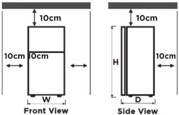 10cm 10cm 10cm W Front View 10cm H 10cm D Side View