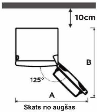 10cm 125° A B Skats no augšas