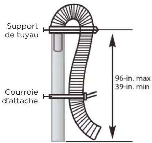 Support de tuyau Courroie d'attache 96-in. max 39-in. min
