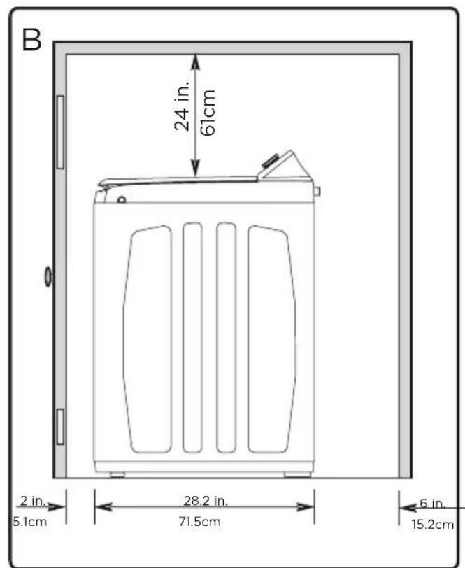 B 24 in. 61cm 2 in. 5.1cm 28.2 in. 71.5cm 6 in. 15.2cm