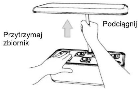 Przytrzymaj zbiornik Podciągnij