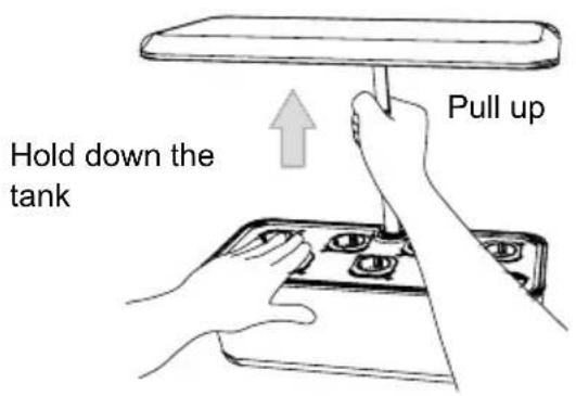 Hold down the tank Pull up