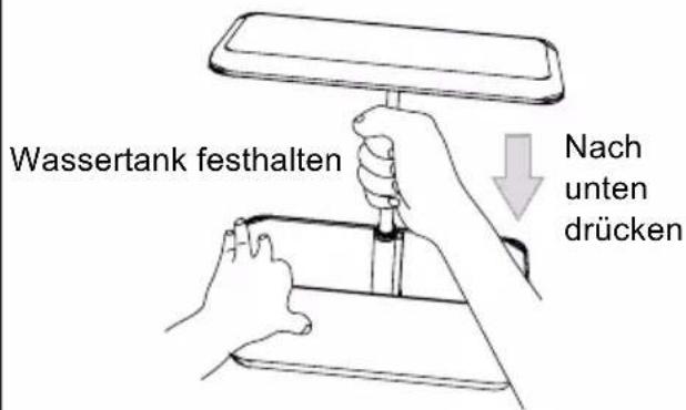 Wassertank festhalten Nach unten drücken