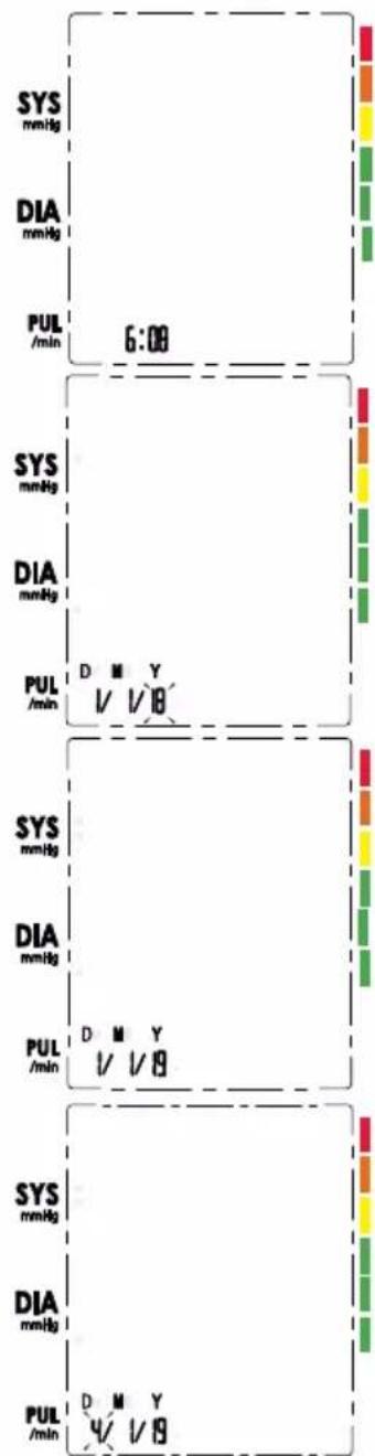 SYS mmHg DIA mmHg PUL /min 6:00 SYS mmHg DIA mmHg PUL /min D M Y 1/1/8 SYS mmHg DIA mmHg PUL /min D M Y 1/1/8 SYS mmHg DIA mmHg PUL /min D M Y 4/1/8