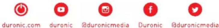 duronic.com duronic @duronicmedia Duronic @duronicmedia