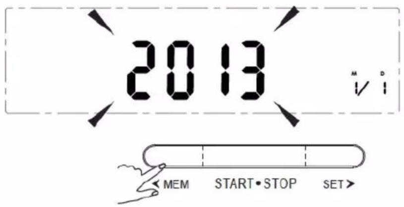 2013 M D ✓ ✓ MEM START • STOP SET >