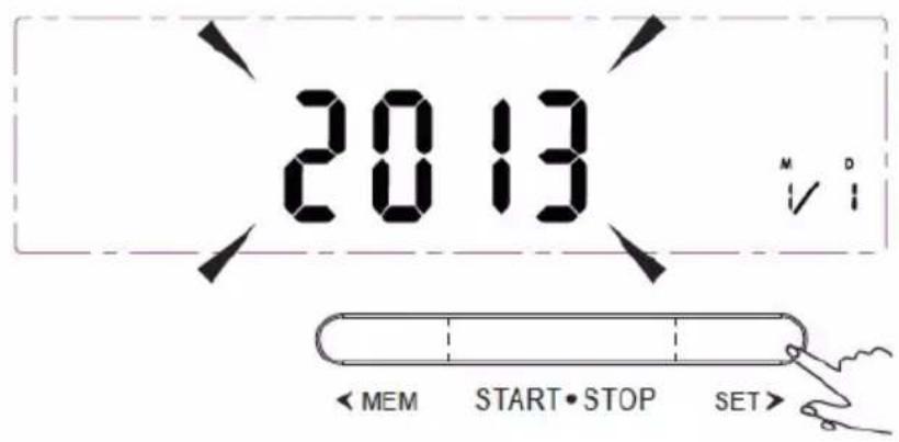 2013 M D ✓ i < MEM START • STOP SET >