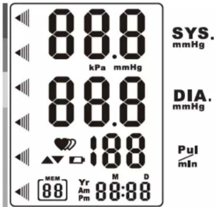 88.8 00.0 kPa mmHg 88.8 00.0 188 MEM Yr M D 88 Am 88:88 Pm