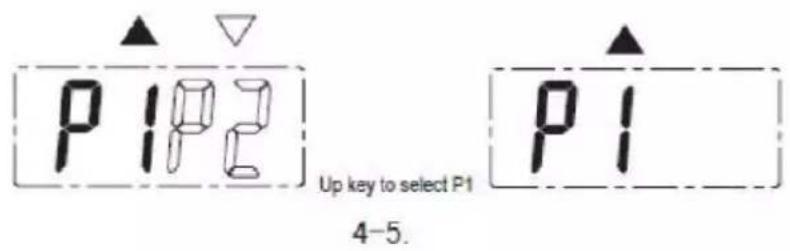 P1P2 Up key to select P1 4-5. P1