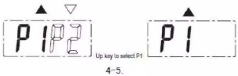 P1P2 Up key to select P1 4-5. P1