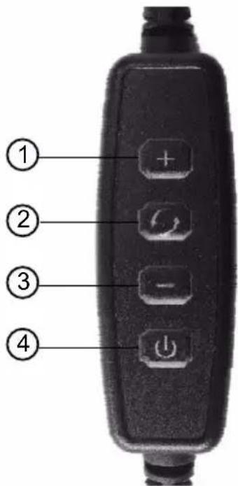 Duronic GLC24 - Les touches d'ajustement de la luminosité +/- - 1