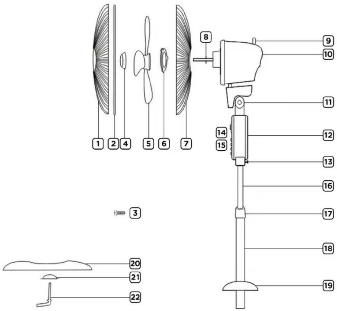 Duronic FN45 - Componenti del ventilatore - 1