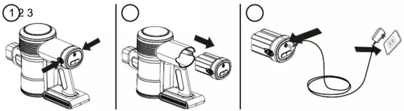 Duronic VC28 - Removing the battery to charge separately - 1