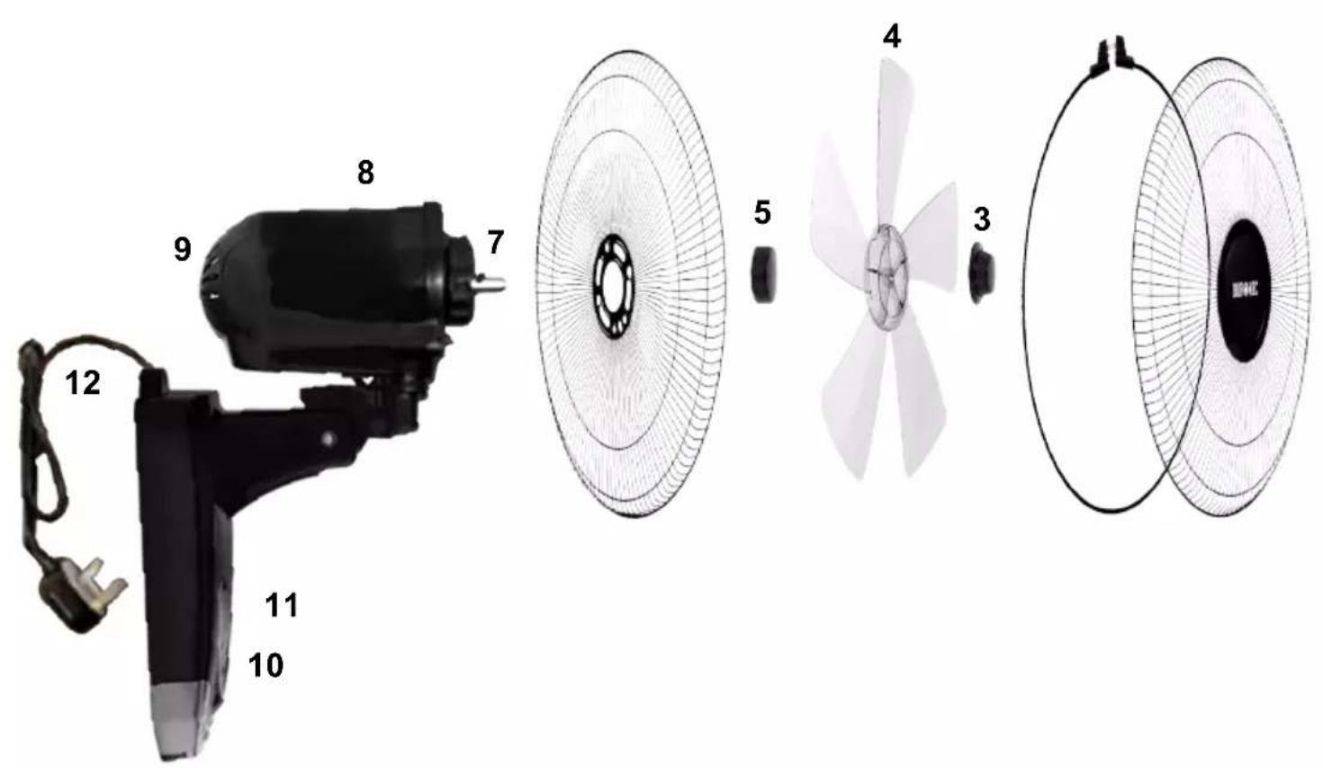 Duronic FN55 - Fan Components - 1